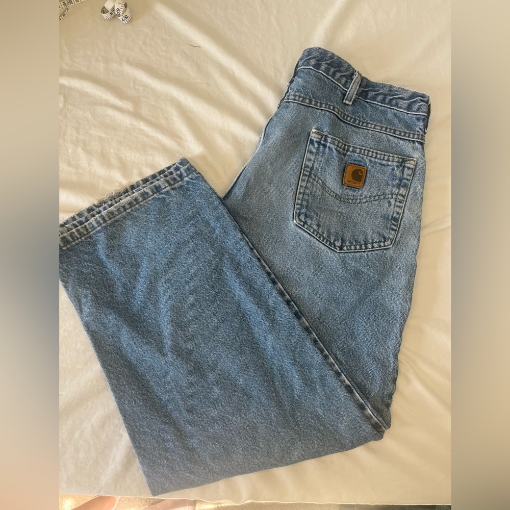 Carhartt loose fit blue jeans 36x30 100% cotton streetcore, utility, work worn
